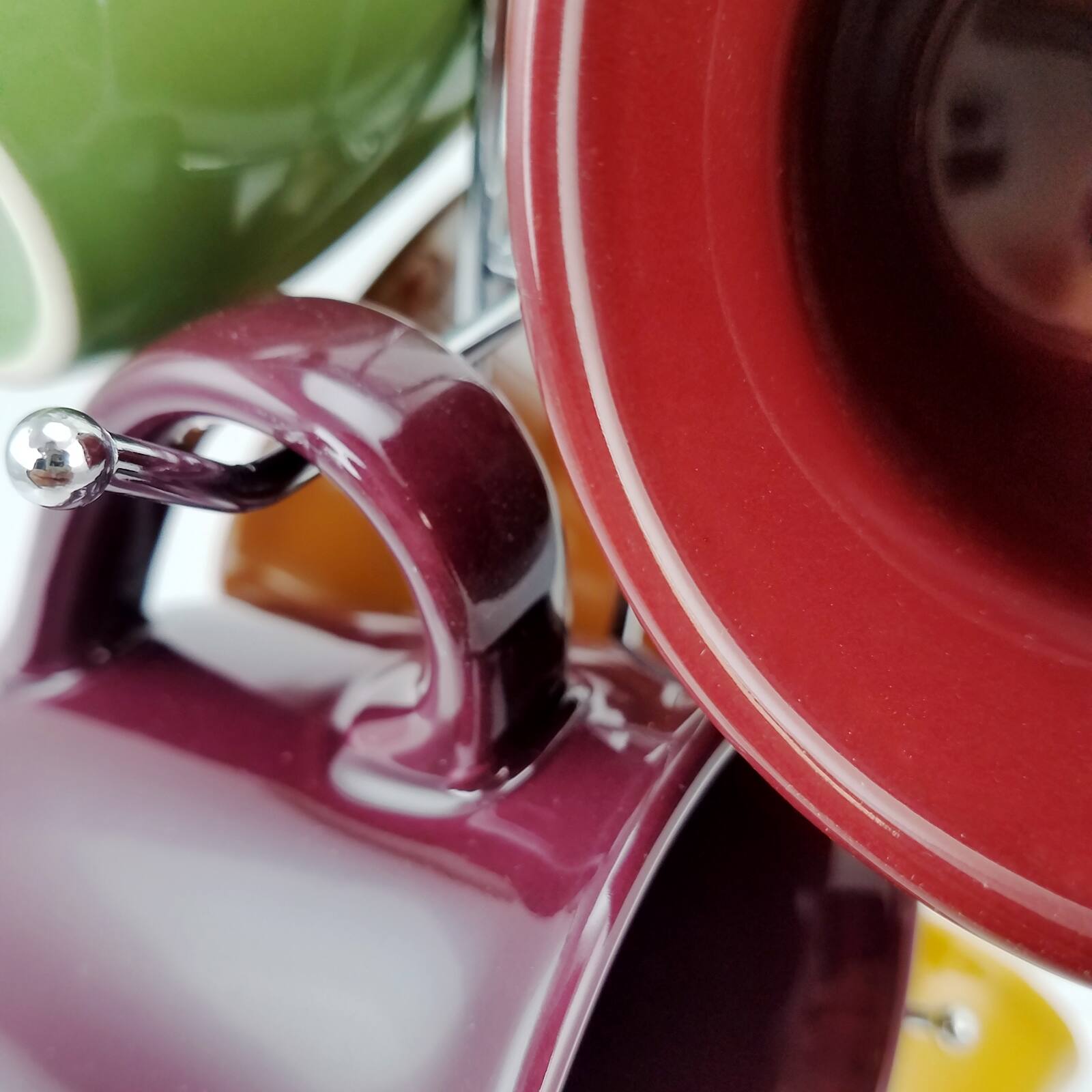 Alt View 1. Gibson - Gibson Home Cafe Amaretto 7  Piece Mug Set With Wire Rack - Assorted.