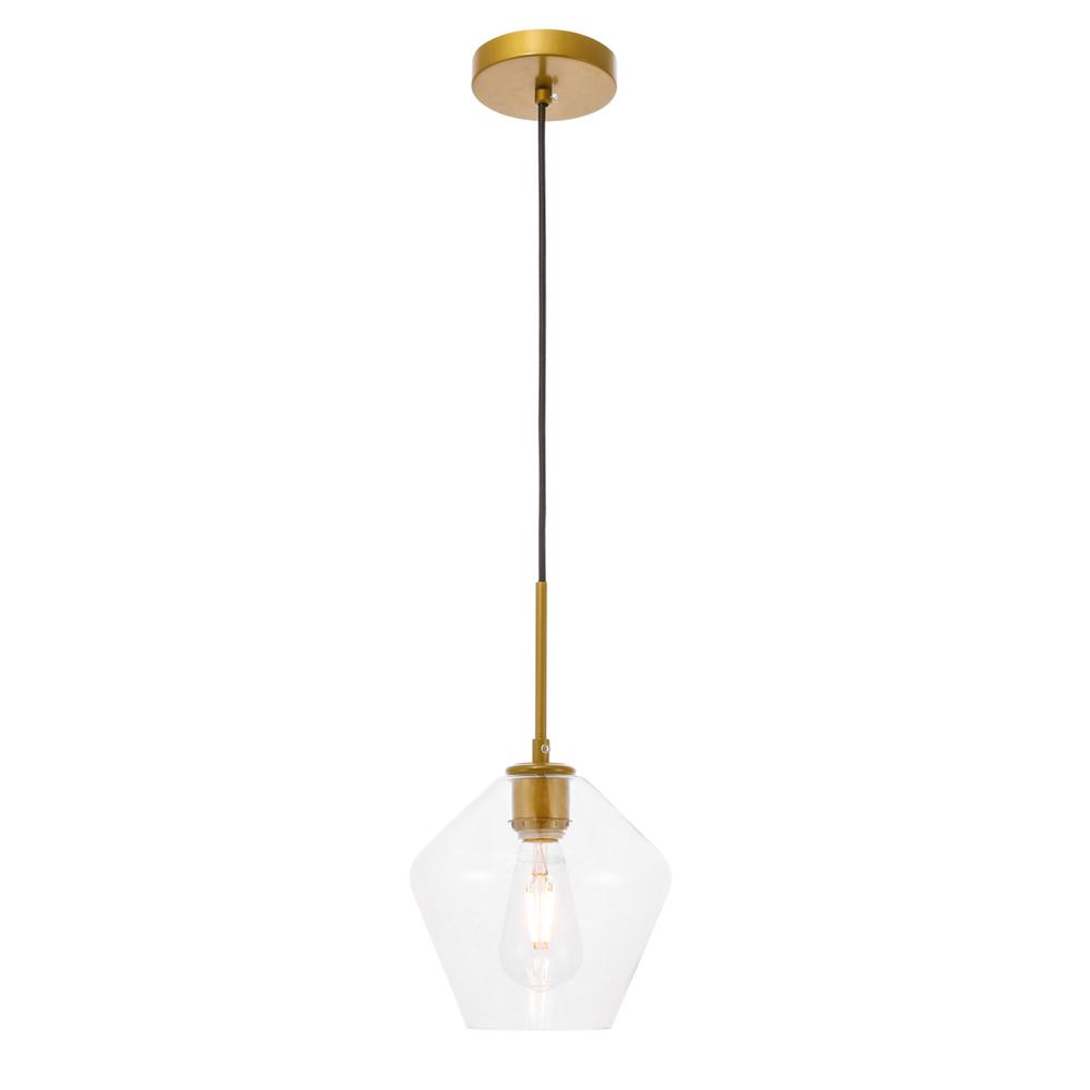 Alt View 6. Living District - Gene 1 light Brass and Clear glass pendant - Brass And Clear Glass.