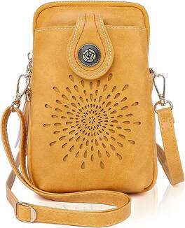 Vulpecula Spade - Small Crossbody Bags for Women, Lightweight Vegan Leather Cell Phone Purse, Cute Purses with Tassels - 02a-s-yellow