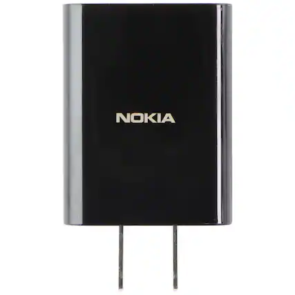 Front. Nokia - USB-A 9V/2A Wall Charger (1-CHUSQ302-097) - Black.