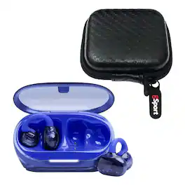 JBL - Soundgear Clips True Wireless Open-Ear Headphones Bundle with gSport Case - Blue