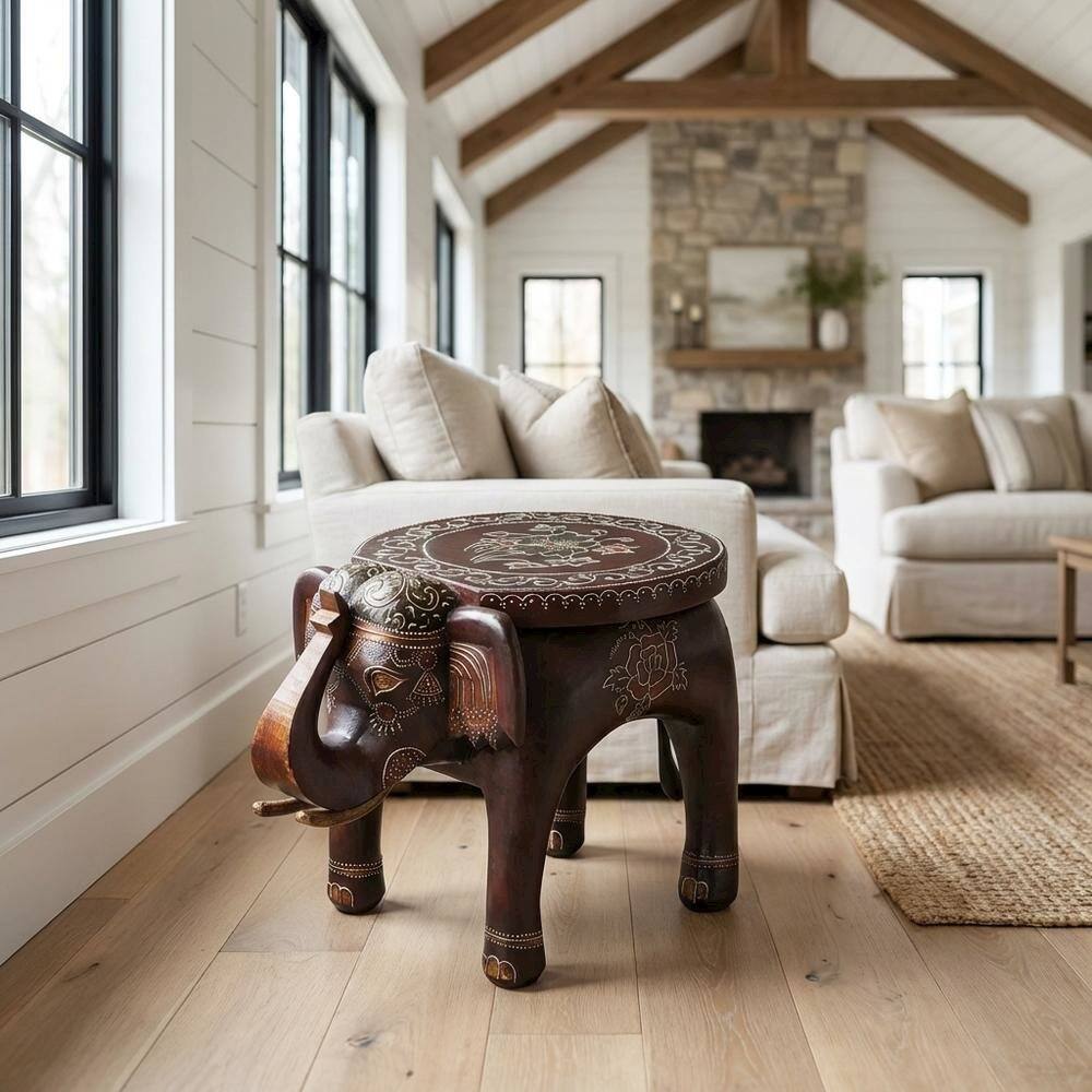 Alt View 4. Starlight Canyon Home - Round Hand Painted Accent Table, Boho Eclectic Side Table for Living Room - Assorted.