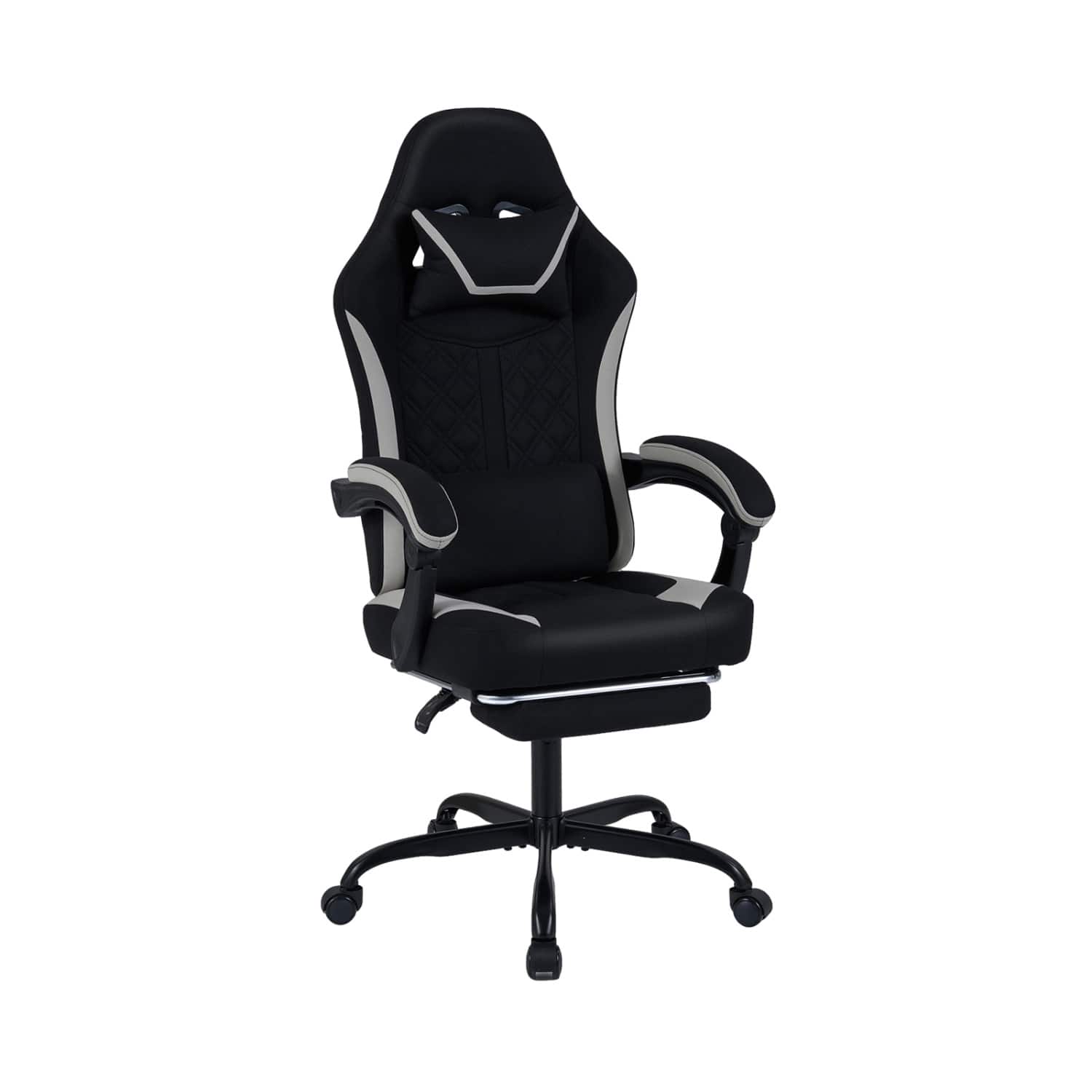 WELLFOR - Gaming Chair Height Adjustable Computer Chair with Headrest Footrest & 360° Swivel Seat - Black price history on PriceWatchPro