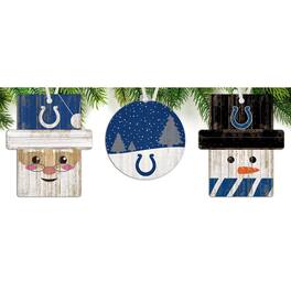 Fan Creations - Indianapolis Colts 3-Pack Ornament Set - Multicolor
