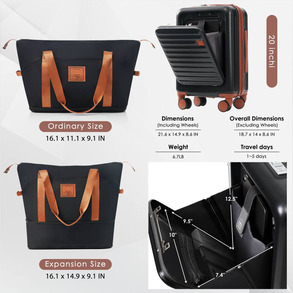 - Ordinary Size: 16.1 x 11.1 x 9.1 IN
- Dimensions (Including Wheels): 21.6 x 14.9 x 8.6 IN
- Overall Dimensions (Excluding Wheels): 18.7 x 14 x 8.6 IN
- Weight: 6.7 LB
- Travel days: 1-5 days
- Expansion Size: 16.1 x 14.9 x 9.1 IN
- 20 inch
- 9.5" 10" 12.5" 7.4"