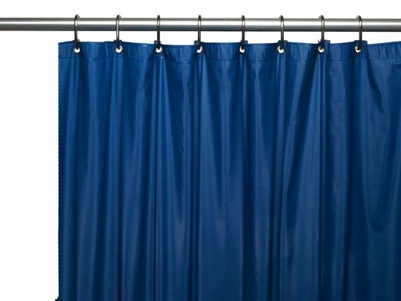 Front. Kate Aurora - Kate Aurora Hotel Heavy Duty 10 Gauge Vinyl Shower Curtain Liners - Navy 72" x 72" Standard Shower Curtain Liner - Navy.