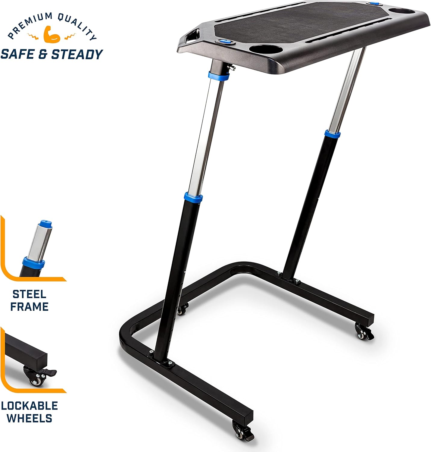 PREMIUM QUALITY  
SAFE & STEADY  

STEEL FRAME  

LOCKABLE WHEELS