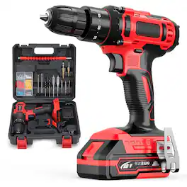 JETRANSPORT - 20v Cordless Drill Electric Power Set With 3 8 Keyless Chuck 2 Variable Speed 18 3 Torque 72pcs Driver - Red