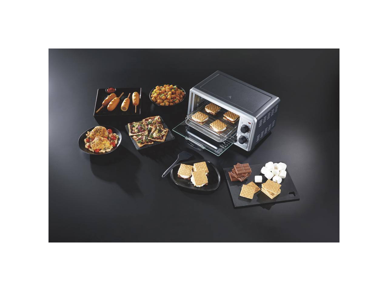 Alt View 3. Proctor Silex - Proctor Silex® Simply-Crisp™ Air Fryer Toaster Oven - Black.