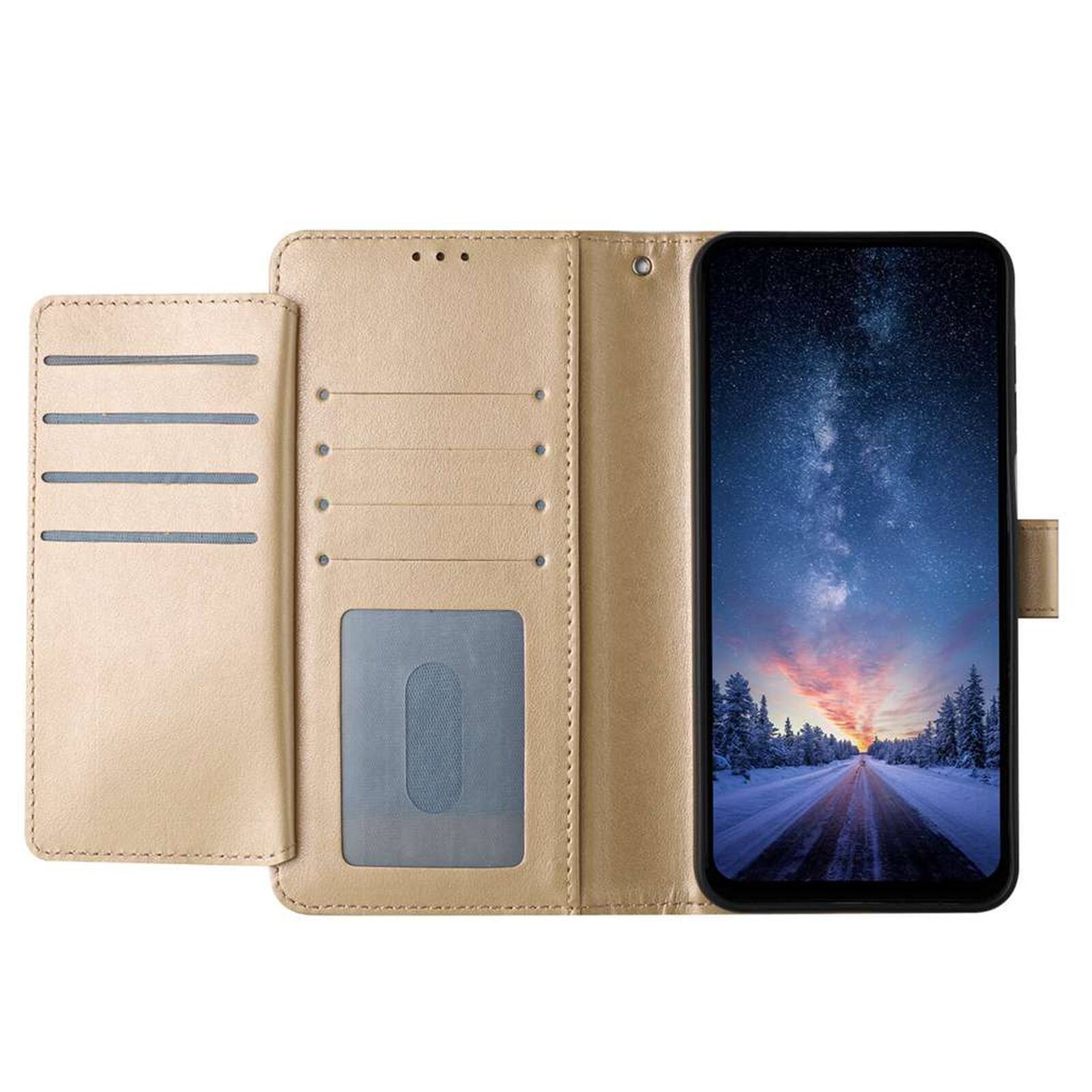 Alt View 2. Dteck - Dteck Wallet Folio Case for Apple iPhone 17 Pro Max, Shockproof Magnetic PU Leather Flip Card Slots Stand Case - Gold.