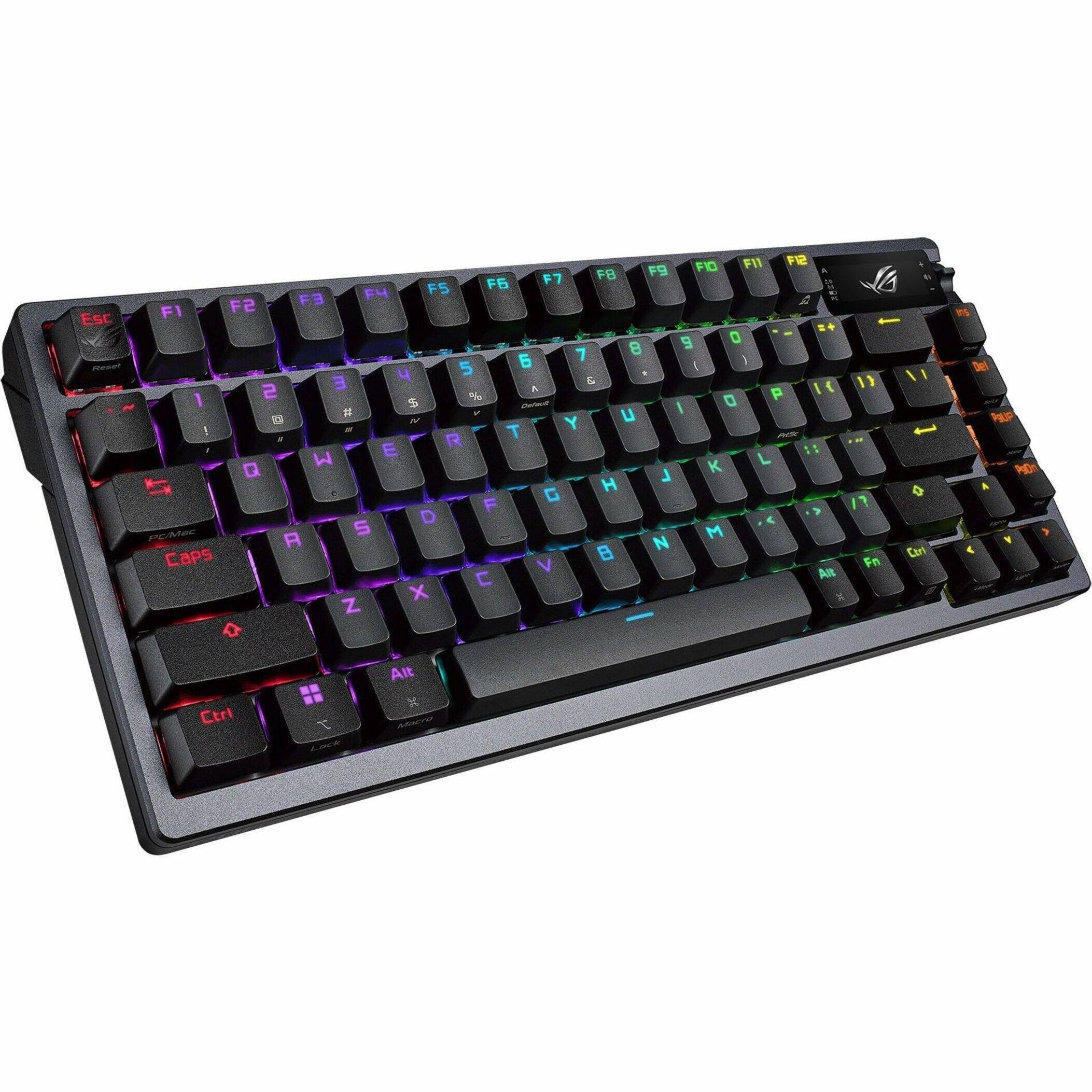 Alt View 13. ASUS - Azoth Ergonomic Bluetooth Mechanical Gaming Keyboard with OLED Display - Black.