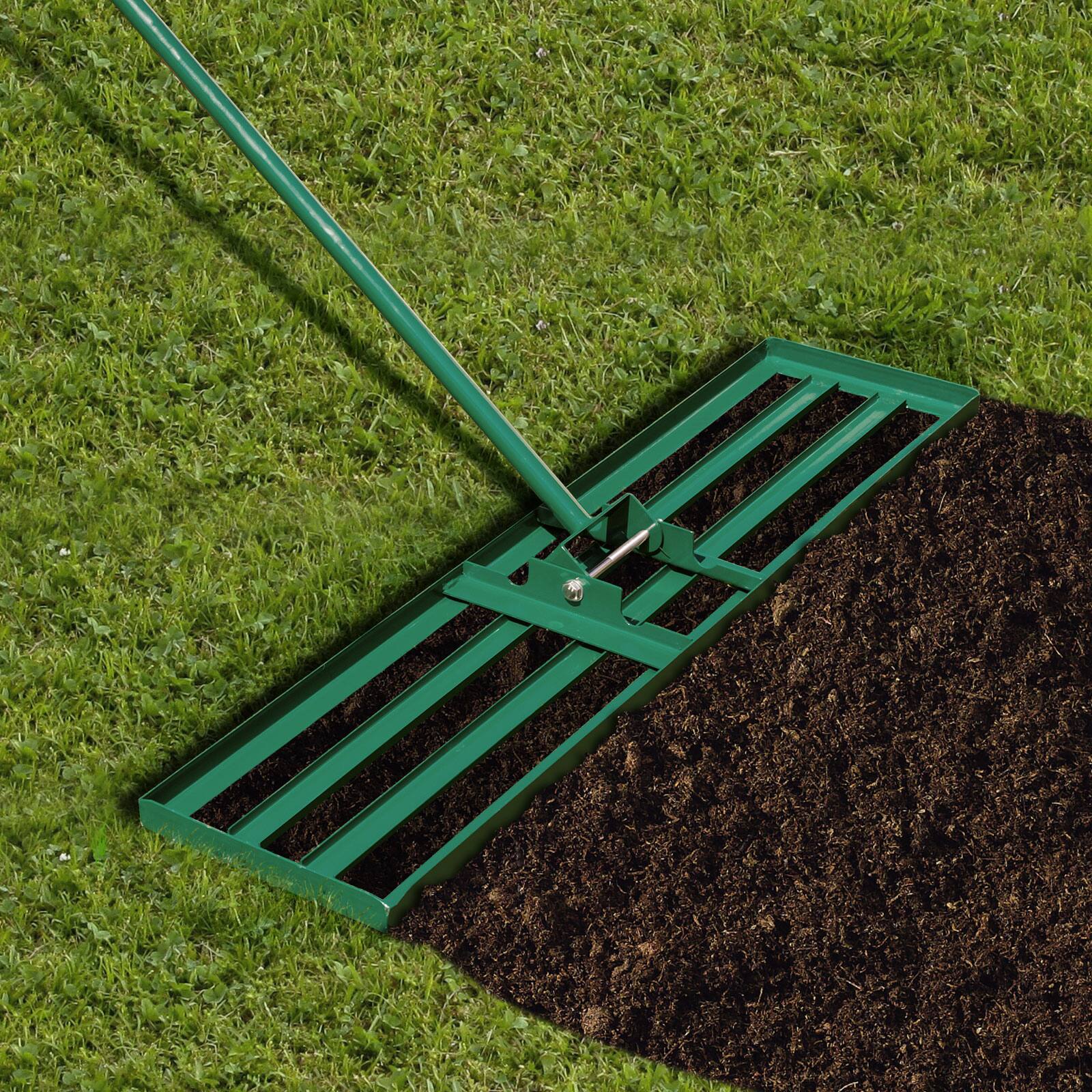 Alt View 9. Costway - Costway Lawn Leveling Rake 36'' x 10'' Heavy Duty Level Lawn Tool for Garden Backyard/Lawn - Green.