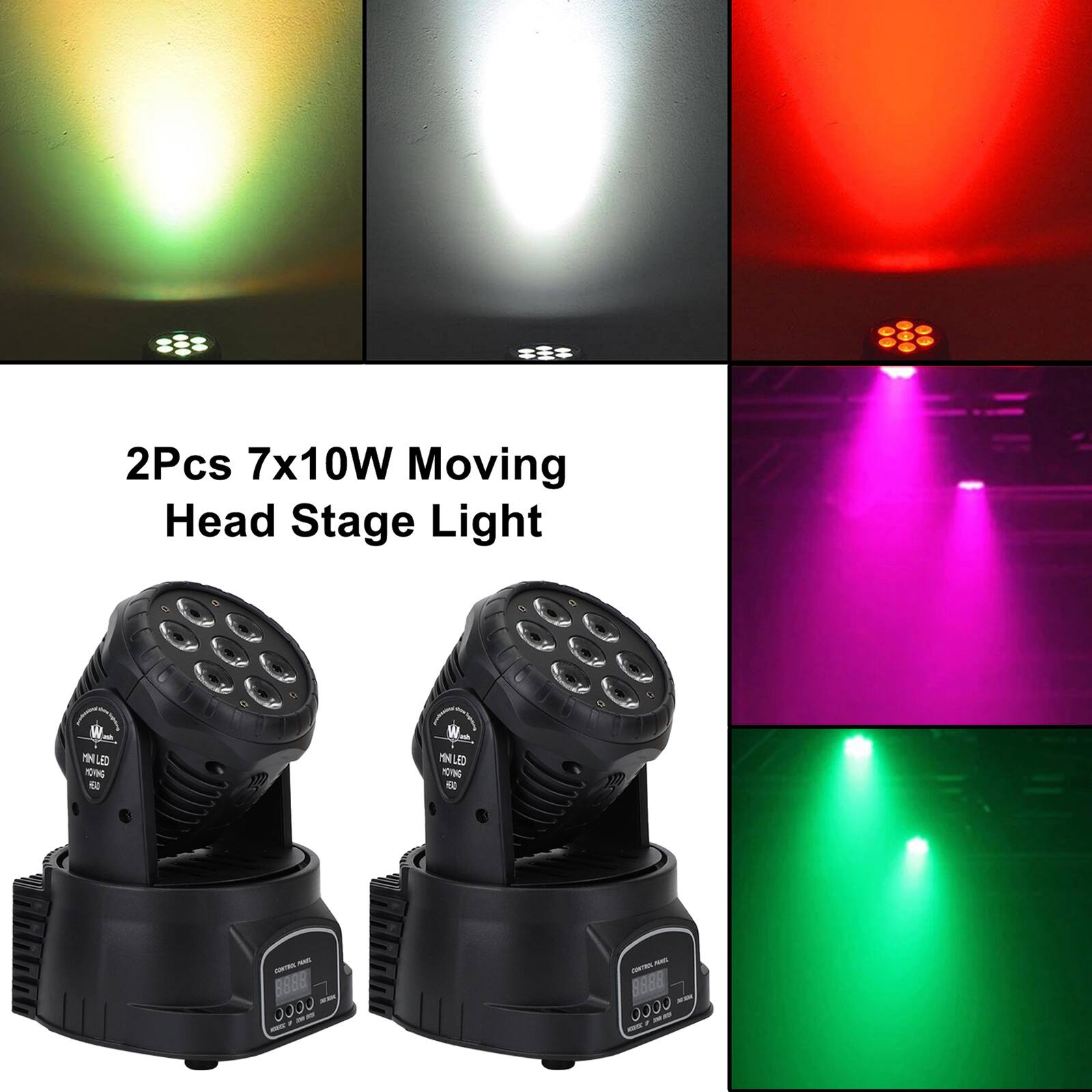 2Pcs 7x10W Moving Head Stage Light