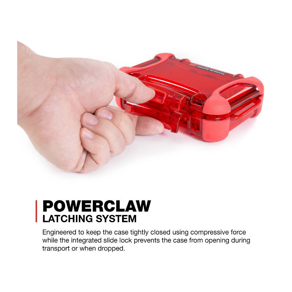 POWERCLAW LATCHING SYSTEM  
Engineered to keep the case tightly closed using compressive force while the integrated slide lock prevents the case from opening during transport or when dropped.