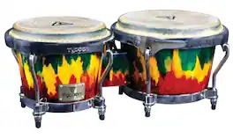 Tycoon Percussion - Master Palette 7-Inch and 8.5-Inch Siam Oak Bongo Drum Set with Water Buffalo Skin Heads, Deluxe Hoops and Tuning Wrench