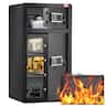VEVOR - Double Doors 7.2 cu.ft Safe Box with Key Lock & Password, Safe Lock Box with Fireproof Bag - Black