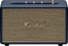 Front. Marshall - Acton III Bluetooth Home Speaker with Bass / Treble / Volume Controls and 3.5 mm Auxiliary Input - Midnight Blue.