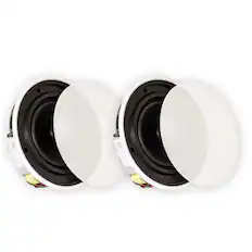 Front. Theater Solutions by Goldwood - TSQ670 In Ceiling 70 Volt 6.5" Speakers Quick Install Pair - Paintable White.