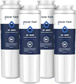 GLACIER FRESH - UKF8001 Compatible with Whirlpool Refrigerator Water Filter 4, EDR4RXD1, 4 Pack