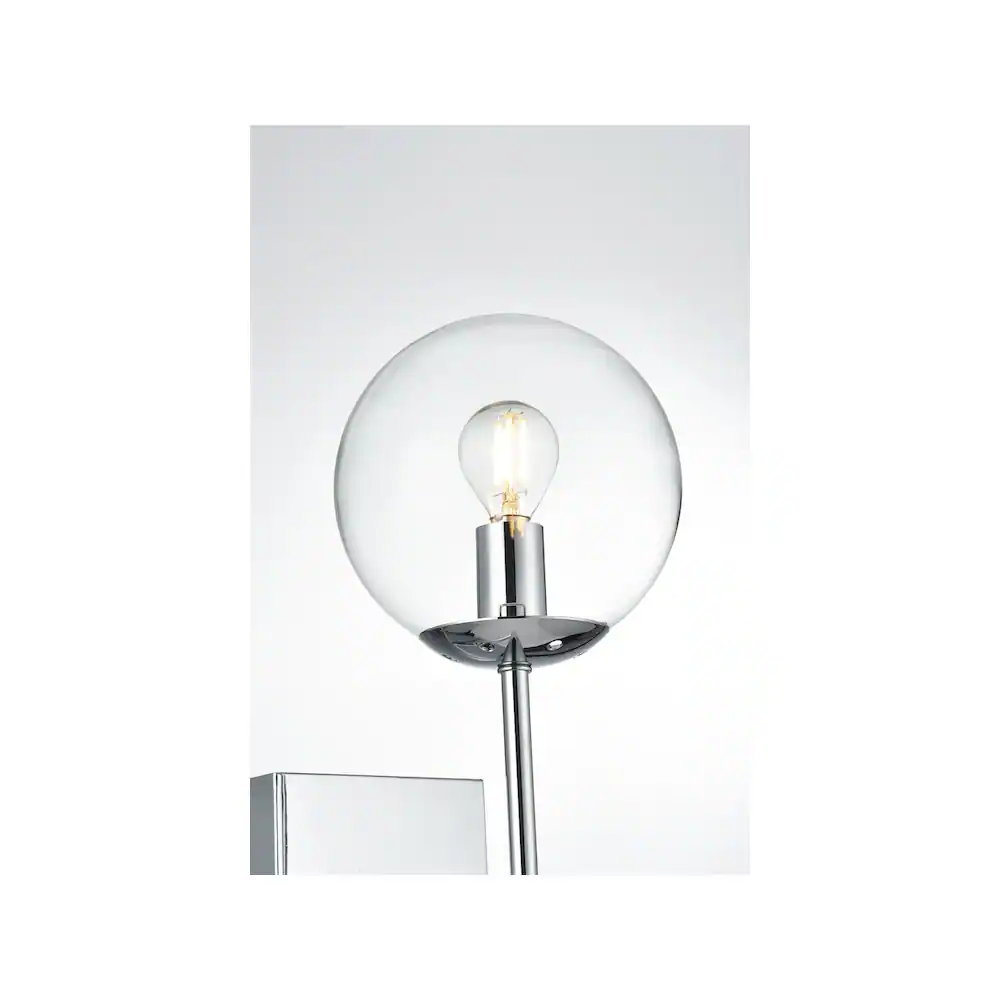 Alt View 2. Living District - Neri 6 Inch Wall Sconce Clear Shade in Chrome - Chrome And Clear.