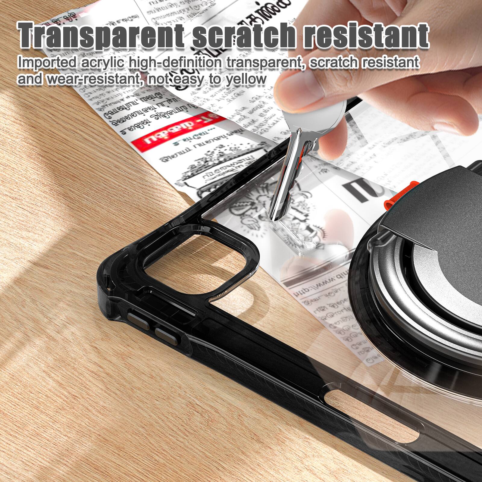 Transparent scratch resistant  
Imported acrylic high-definition transparent, scratch resistant and wear-resistant, not easy to yellow