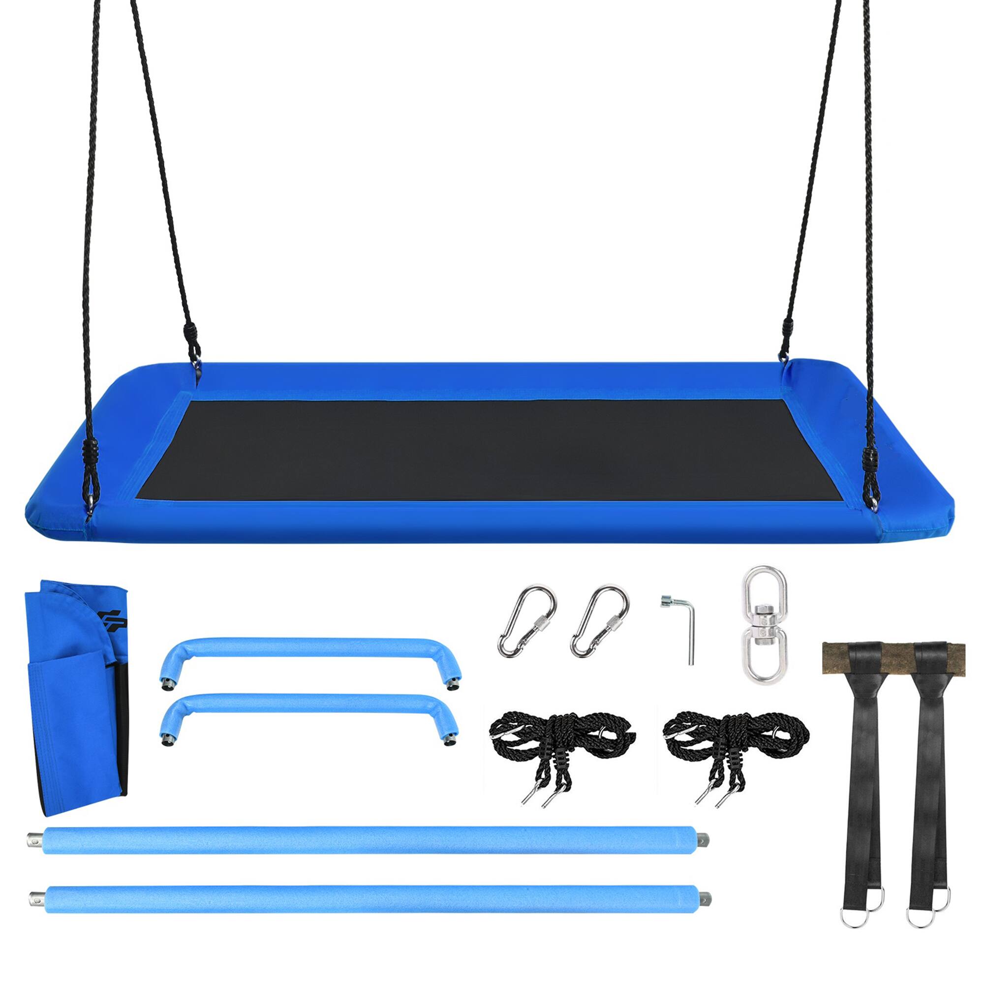 Alt View 9. Gymax - Gymax 60'' Kids Giant Tree Rectangle Swing 700 lbs w/ Adjustable Hanging Ropes Blue - Blue.