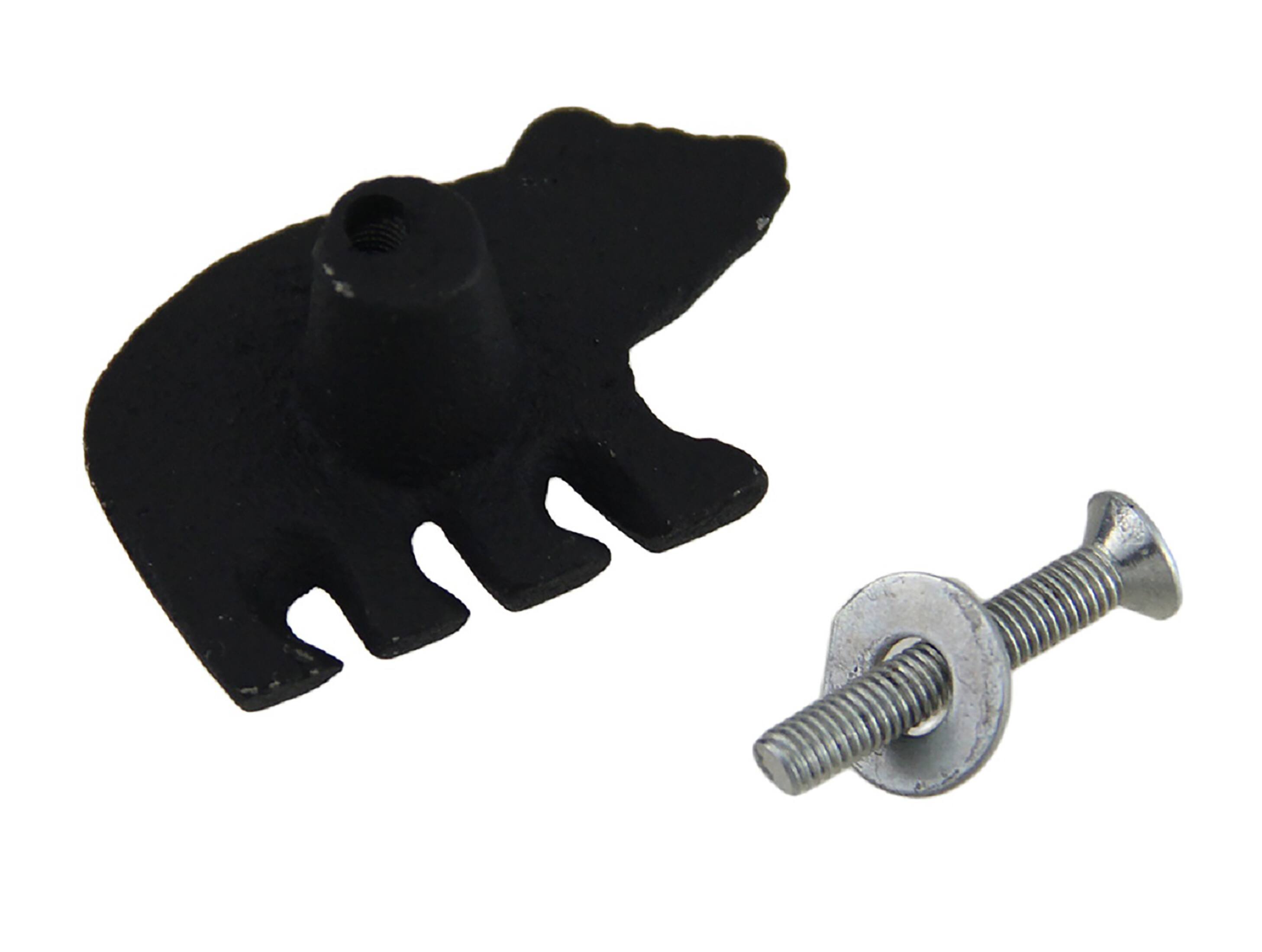 Alt View 2. Zeckos - 12 Piece Matte Black Forest Bear Cast Iron Drawer Pull Cabinet Knob Set - Black.