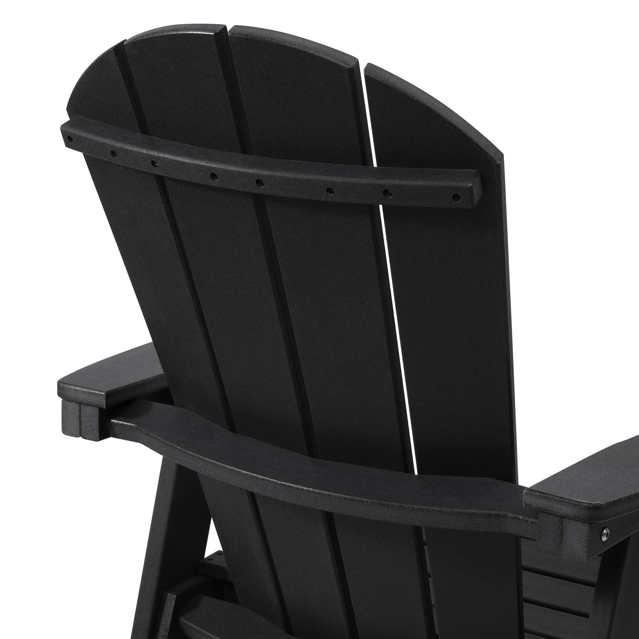Alt View 4. WestinTrends - WestinTrends Malibu Outdoor HDPE Swivel Adirondack Patio Dining Chair With Cup Holder - Black.
