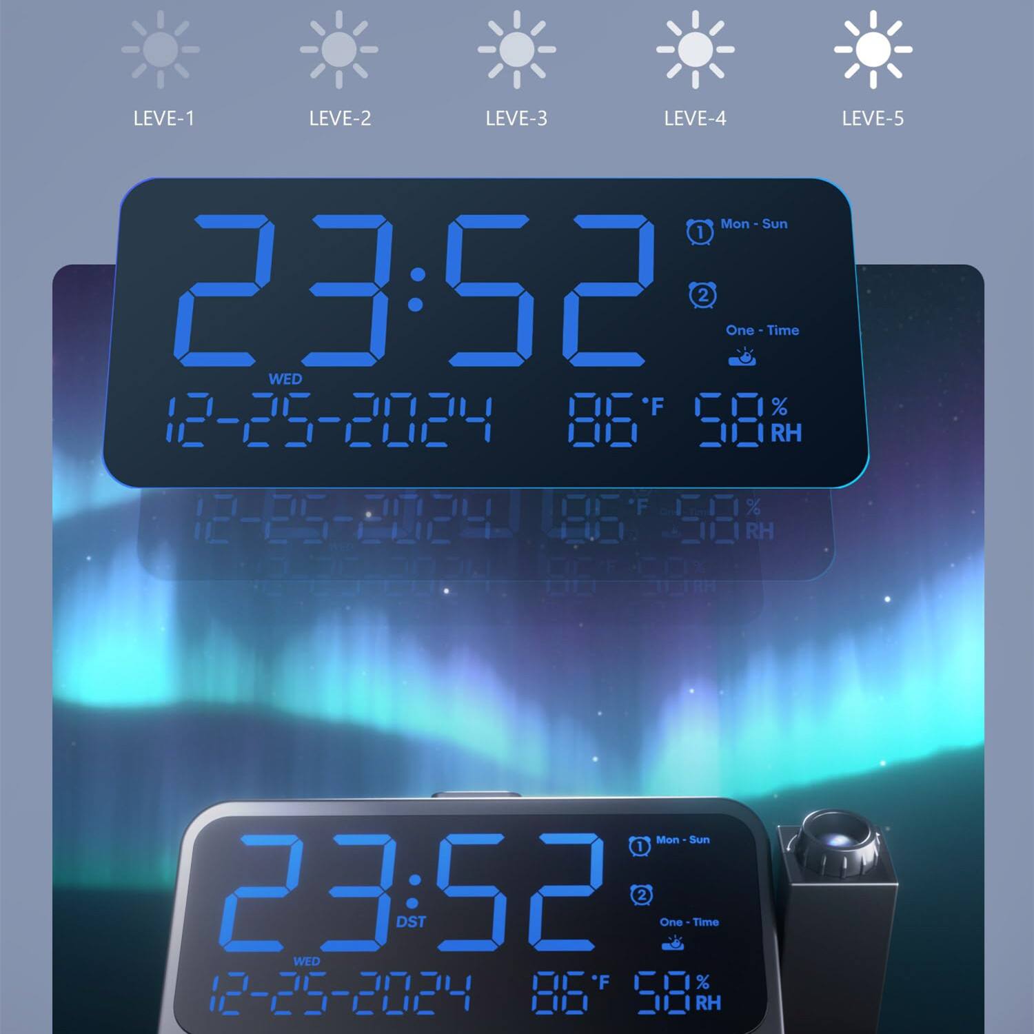 LEVE-1 LEVE-2 LEVE-3 LEVE-4 LEVE-5

Mon - Sun Sun 1 23:52 1 One -Time WED F % 12-25-2024 B6 58% RH

Mon - Sun Sun 1 23:52 2 One -Time WED F % 12-25-2024 B6 58% RH

Mon - Sun Sun 1 23:52 1 One -Time WED F % 12-25-2024 86 58% RH