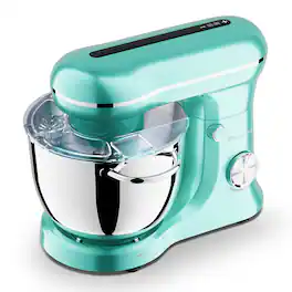 Forest'nSky - 5.2L+4.5L Dual Bowl Stand Mixer with Timer, 10-Speed Electric Kitchen Mixer & Attachments - Blue