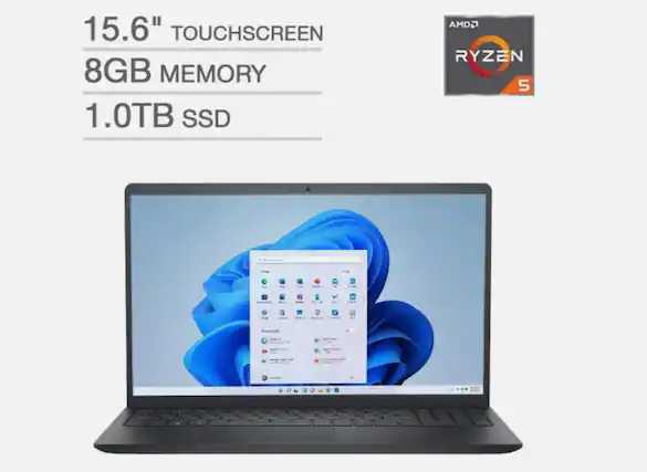 15.6" TOUCHSCREEN
8GB MEMORY
1.0TB SSD
AMD RYZEN 5