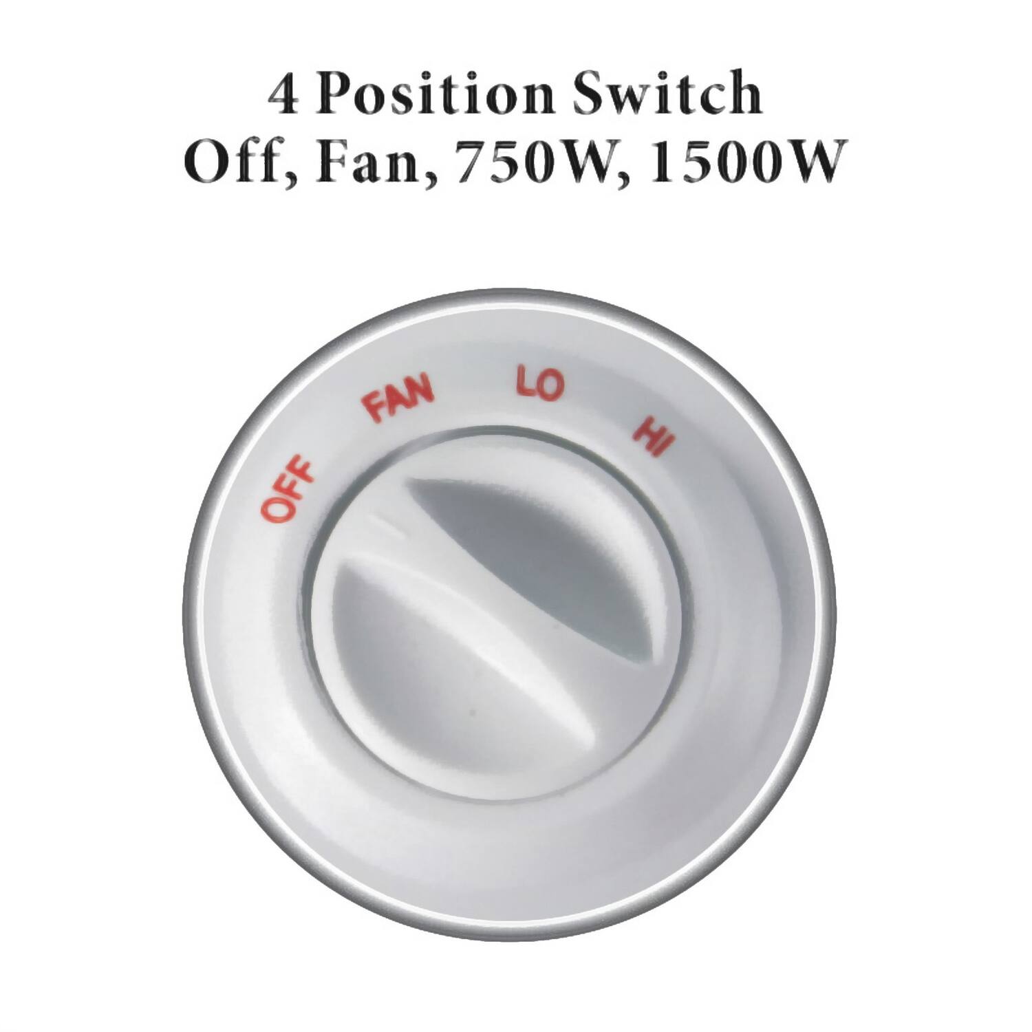 4 Position Switch Off, Fan, 750W, 1500W