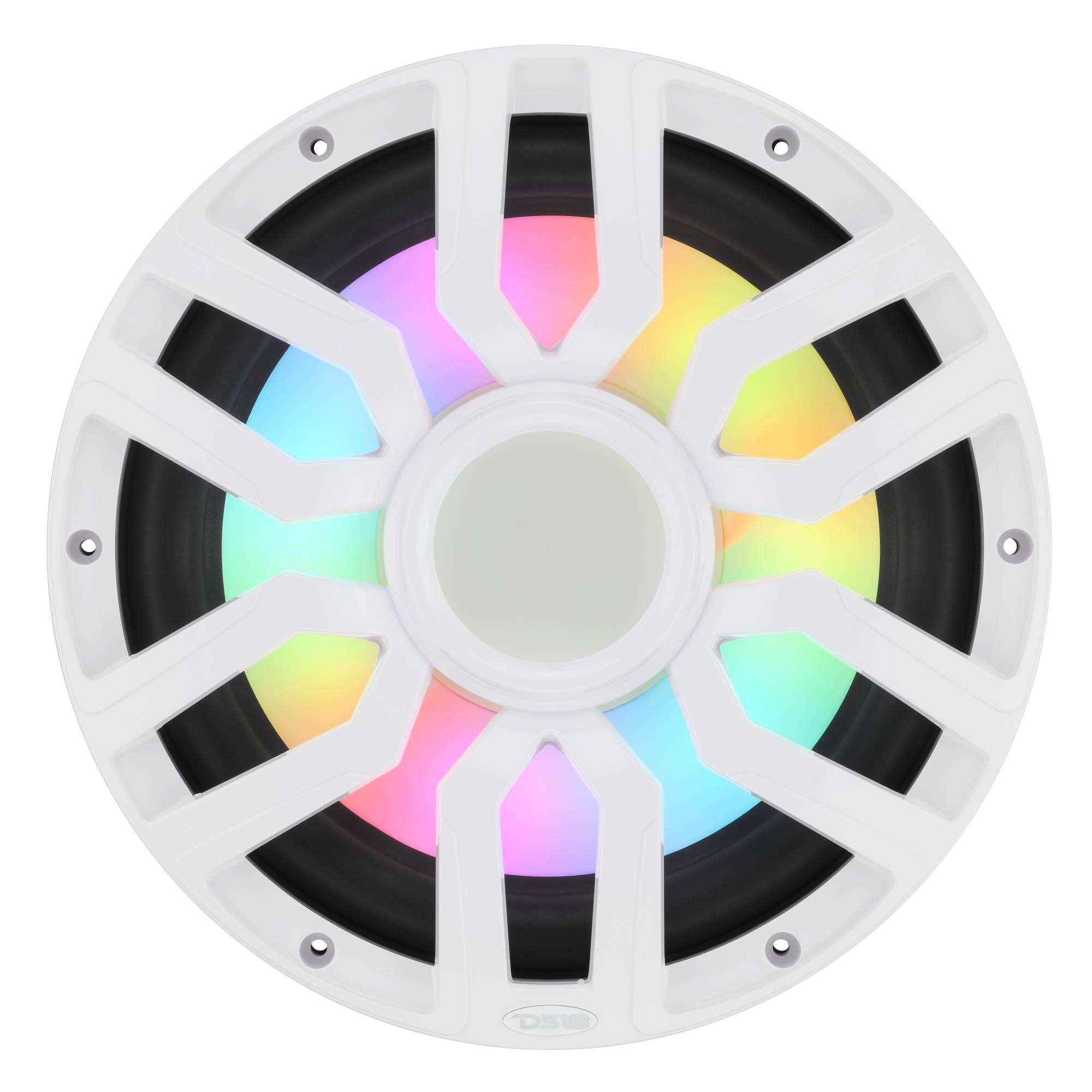 Alt View 1. DS18 Audio - NXL-IQ 12" Subwoofer with Digital LED Lights, 600W RMS Single 4-Ohm - White.