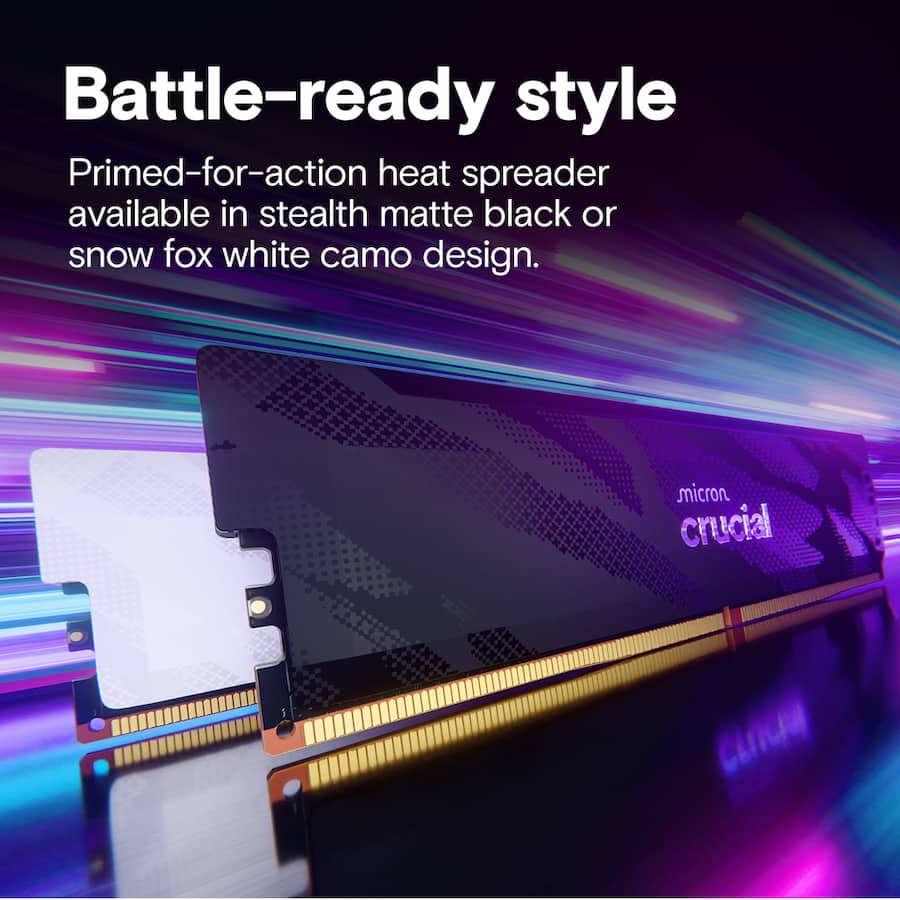 Crucial Pro Overclocking 32GB (2x16GB) DDR5 6400MHz C32 UDIMM Crucial Pro Overclocking 32GB (2x16GB) DDR5 6400MHz C32 UDIMM