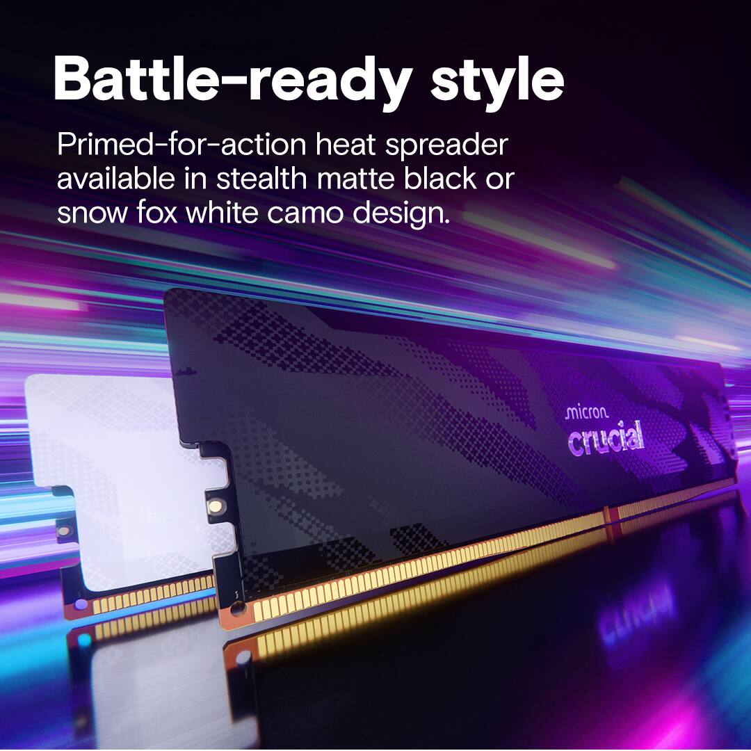 Battle-ready style

Primed-for-action heat spreader available in stealth matte black or snow fox white camo design.