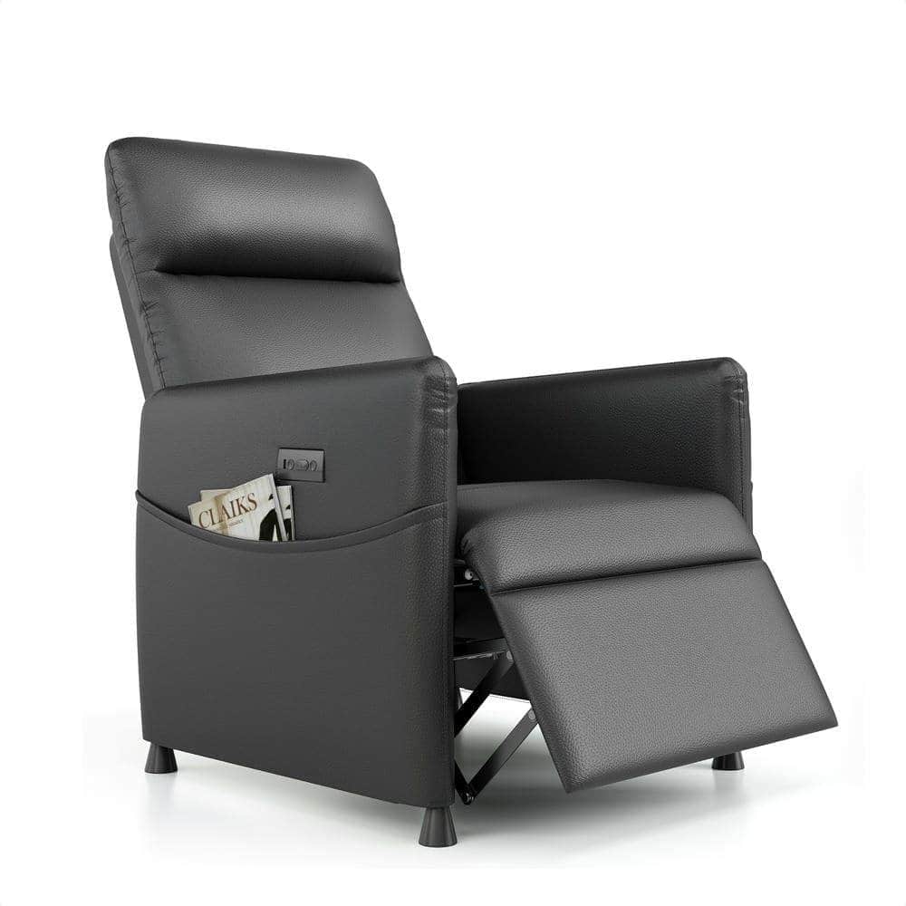 Kadyn - Modern Electric Recliner Chair, Power Adjustable Backrest & Footrest, High-Density Foam - Black