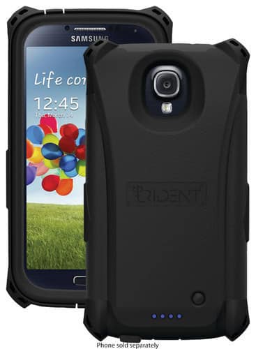 Front. Trident - Electra Charging Case for Samsung Galaxy S 4 Cell Phones - Black.