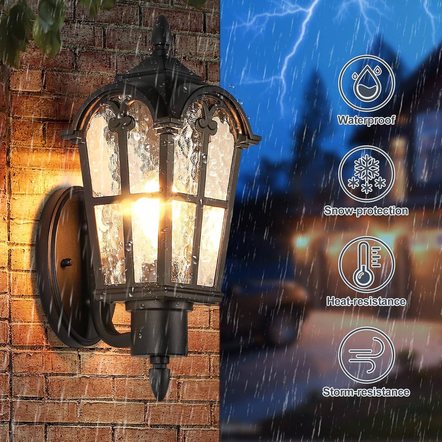 Waterproof  
Snow-protection  
Heat-resistance  
Storm-resistance