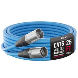 Lyxpro - Shielded Cat6 Cable, RJ45 Ethercon Cable - Male to Male, 25 feet - Blue
