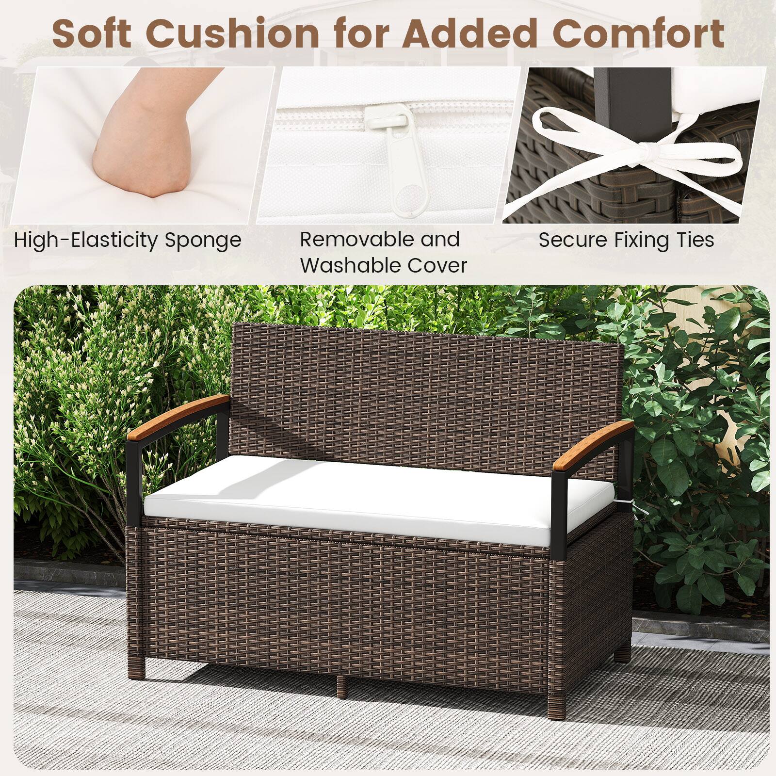 Soft Cushion for Added Comfort

- High-Elasticity Sponge
- Removable and Washable Cover
- Secure Fixing Ties