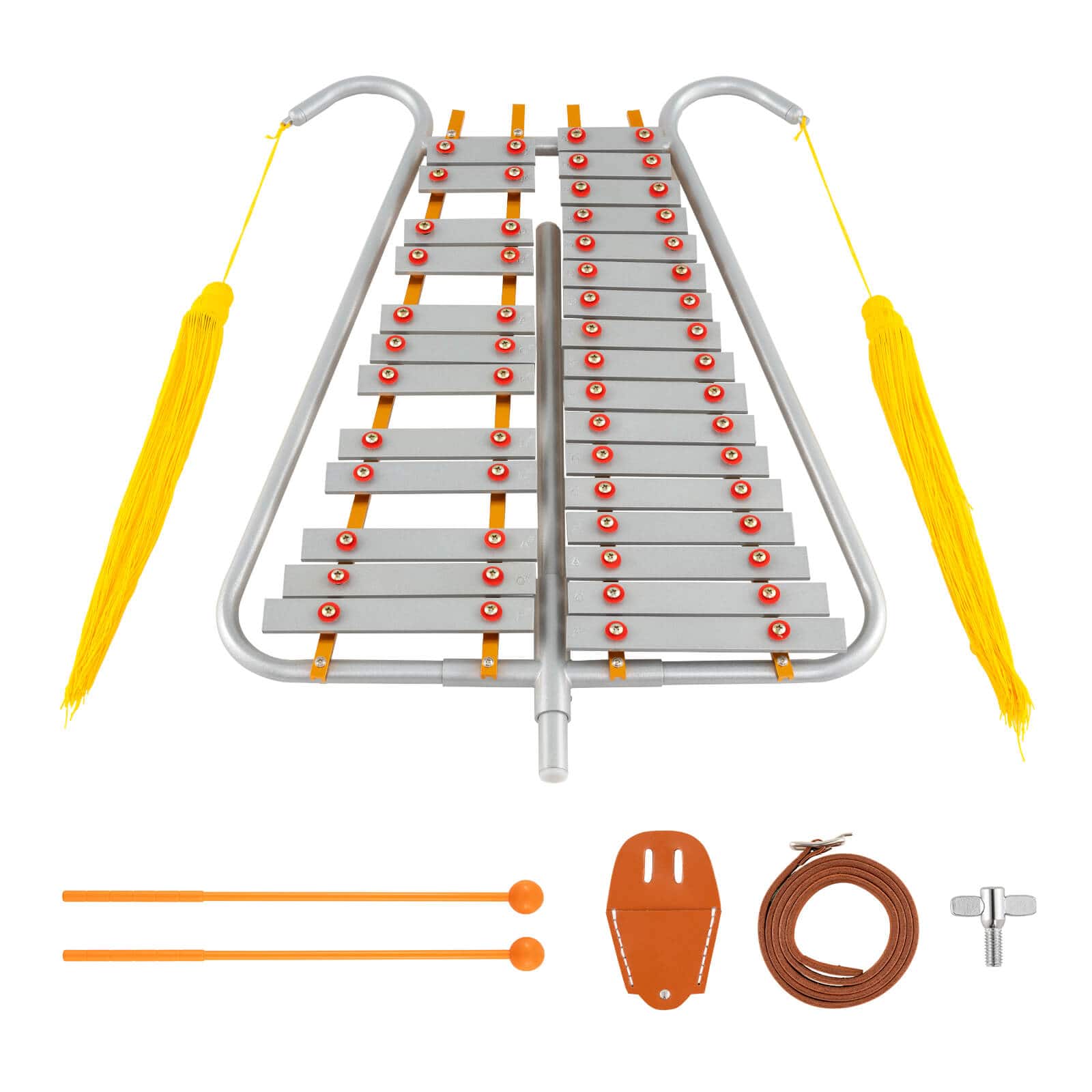 Costway - 29 Notes Glockenspiel Percussion Kit with Adjustable Handle, 2 Mallets, Belt Clip - Silver price history on PriceWatchPro