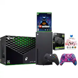 Xbox Series X 1TB Disc Console with Extra Controller, Charge Dock and MightySkins Code Bundle