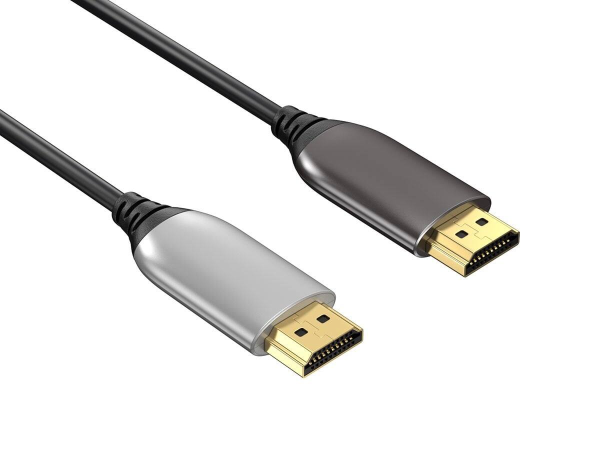Angle. Cable Leader - High-Speed Hybrid Active HDMI Fiber Optic Cable AOC, HDMI 2.0 4K Plenum Rated UL for Long Commercial Runs - Black.