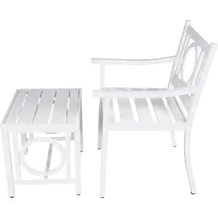 Front. Carolina Chair & Table - Grammercy Outdoor Chair and Side Table - White - White.
