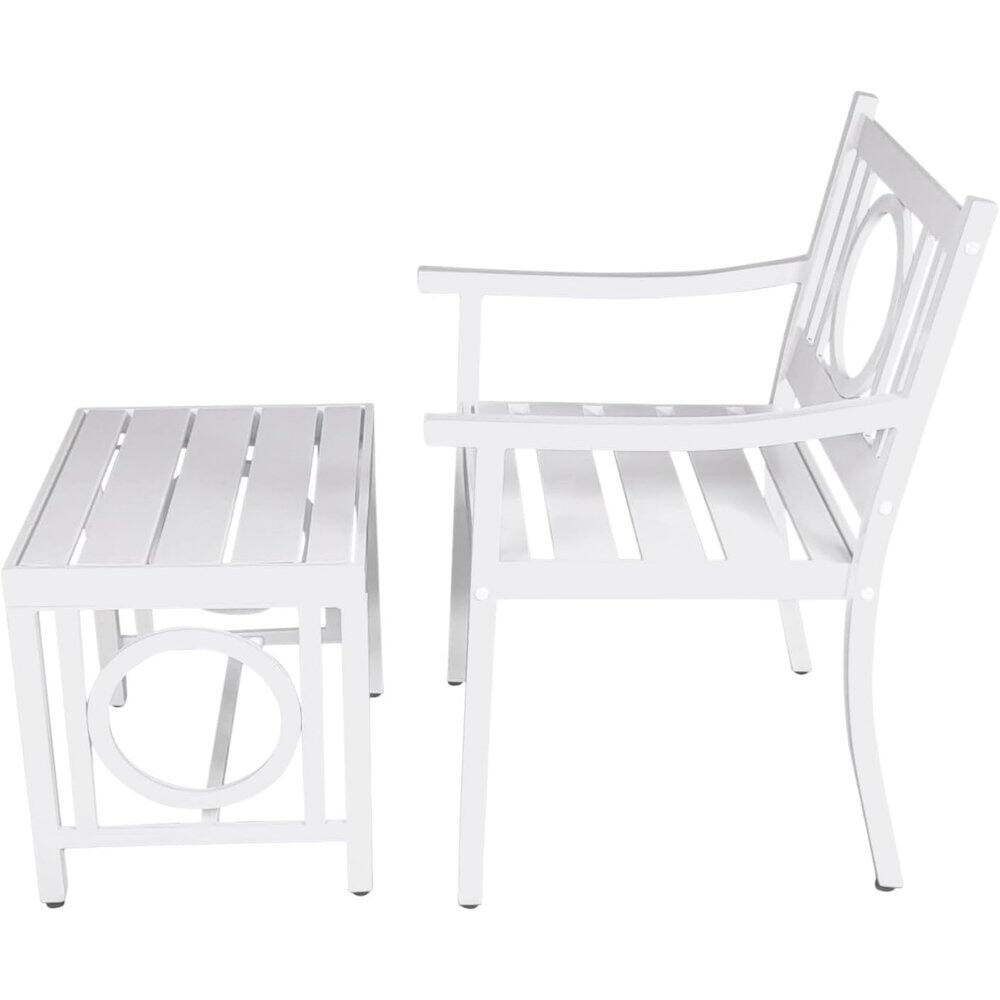 Front. Carolina Chair & Table - Grammercy Outdoor Chair and Side Table - White - White.