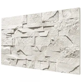 Homcom - 3D Faux Stone Wall Panels, Lightweight Polyurethane Panels for Interior and Exterior Accent Walls - Light Gray