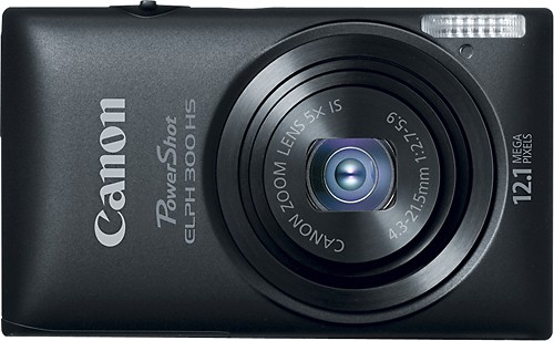  Canon - PowerShot ELPH 300 HS 12.1-Megapixel Digital Camera - Black