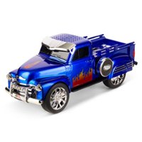 QFX - Retro Classic Truck Portable Bluetooth Speaker with Bass Radiator and LED Lights - Blue - Front_Zoom