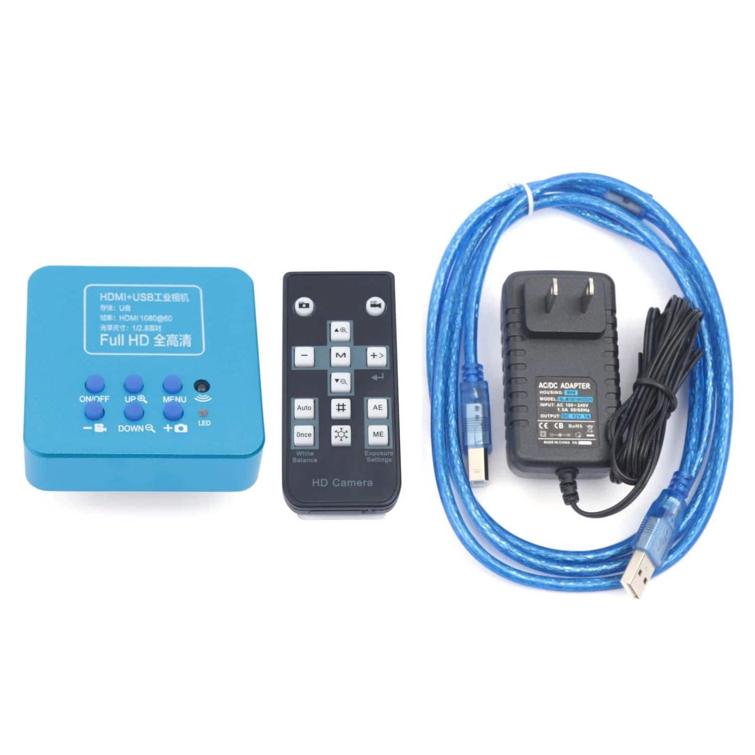 Stock Preferred - HD 1080p HDMI Industrial Digital Video Microscope Camera C Mount USB Blue