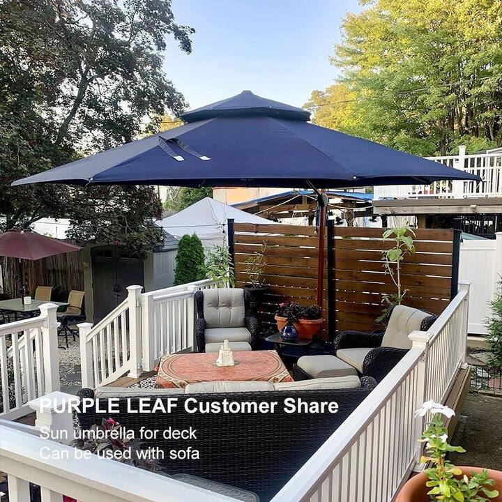 PURPLE LEAF Customer Share  
Sun umbrella for deck  
Can be used with sofa